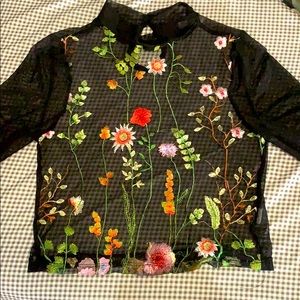Black Flowered shirt